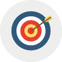 arrow in center of target icon