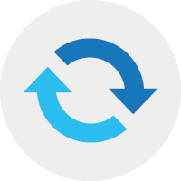 two arrows rotating in a circular motion icon
